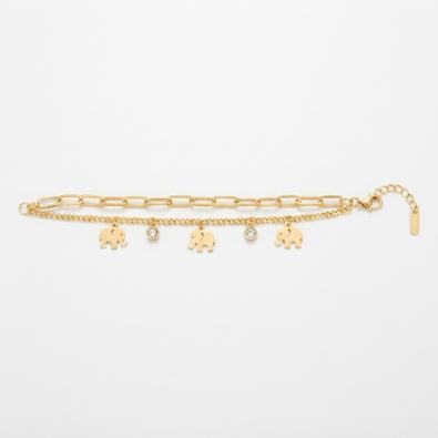 Layered Elephant Charm Bracelet