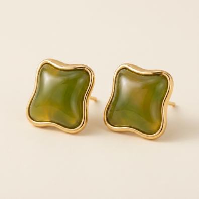 Ripple Frame Stone Studs