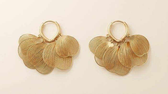 Layered Petal Fan Hoop Earrings