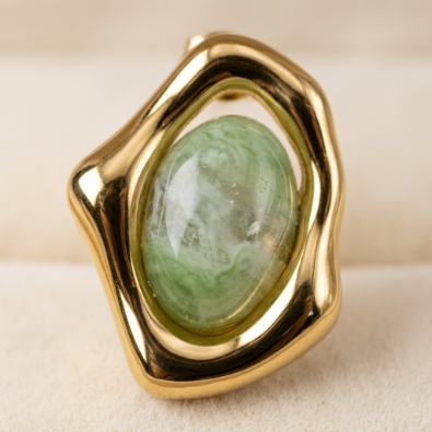 Abstract Frame Oval Cabochon Studs Detail view