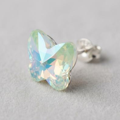 Mint Shimmer Butterfly Crystal Studs Detail view