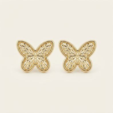 Gold Filigree Butterfly Studs
