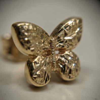 Gold Filigree Butterfly Studs Detail view
