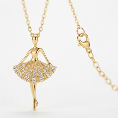 Ballerina Charm Necklace Detail view