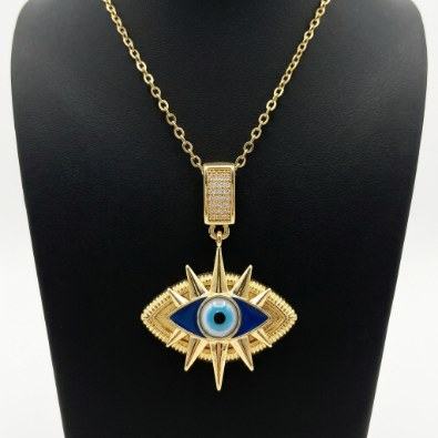 Evil Eye Starburst Pendant Necklace