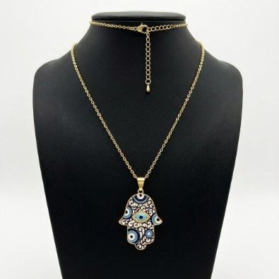 Hamsa Hand Evil Eye Pendant Necklace