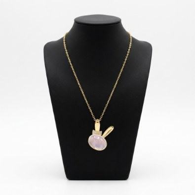 Moonstone Bunny Pendant Necklace