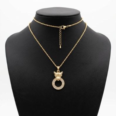 Tiger Head Circle Pendant Necklace